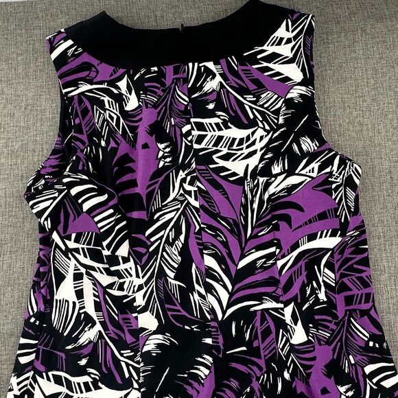 ALYX Limited Sheath Dress Size 16 Purple Black white Sleeveless Round Neck - Picture 10 of 12